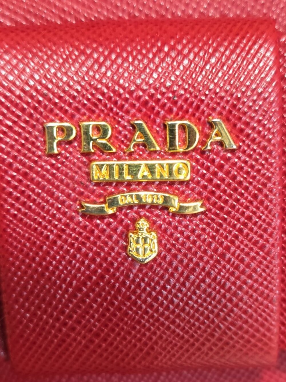 Red Prada Saffiano Leather Long Bow Wallet